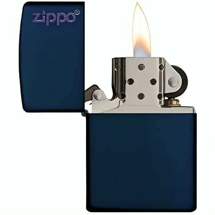 Zippo Navy Matte Lighter Zippo Logo