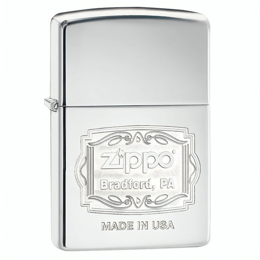 Zippo Bradford PA High Polish Chrome Pocket Lighter