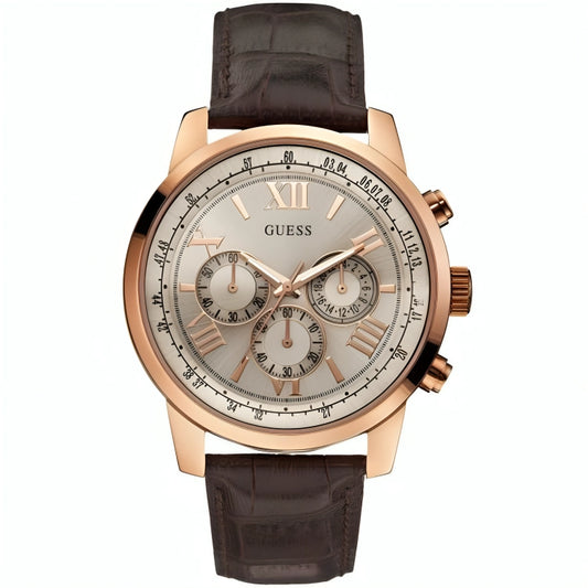 Guess Horizon Rosegold Brown Leather